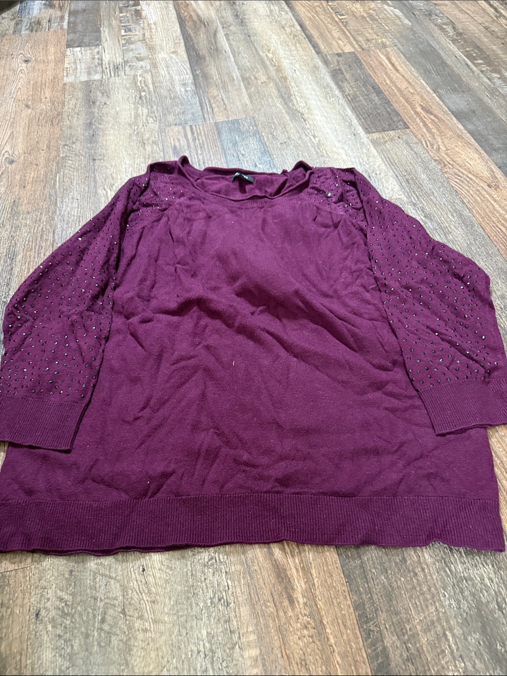 Apt. 9 Plum Knit Sweater with Studded Detail